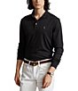 Color:Black Marl Heather - Image 1 - Classic-Fit Soft Cotton Long-Sleeve Polo Shirt