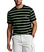 Color:Polo Black/Galaxy Green - Image 1 - Big & Tall Classic-Fit Stripe Jersey Short-Sleeve Tee