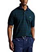Color:Moss Agate/Spring Navy - Image 1 - Big & Tall Classic Fit Stripe Mesh Short Sleeve Polo Shirt