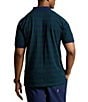 Color:Moss Agate/Spring Navy - Image 2 - Big & Tall Classic Fit Stripe Mesh Short Sleeve Polo Shirt