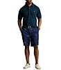 Color:Moss Agate/Spring Navy - Image 3 - Big & Tall Classic Fit Stripe Mesh Short Sleeve Polo Shirt