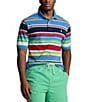 Color:New England Blue Multi - Image 1 - Big & Tall Classic Fit Stripe Mesh Short Sleeve Polo Shirt
