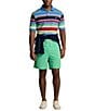 Color:New England Blue Multi - Image 3 - Big & Tall Classic Fit Stripe Mesh Short Sleeve Polo Shirt