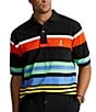 Color:Polo Black Multi - Image 1 - Big & Tall Classic-Fit Striped Short Sleeve Mesh Polo Shirt
