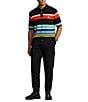 Color:Polo Black Multi - Image 3 - Big & Tall Classic-Fit Striped Short Sleeve Mesh Polo Shirt