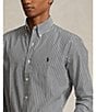Color:Polo Black/White - Image 5 - Big & Tall Classic Fit Striped Stretch Poplin Shirt