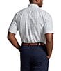 Color:Grey Heather/White - Image 2 - Big & Tall Classic-Fit Tattersall Oxford Short Sleeve Woven Shirt