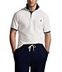 Polo Ralph Lauren Big & Tall Classic Fit Tipped Mesh Short Sleeve Polo Shirt, Color:White/Antique Green - Image 1
