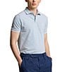 Color:Vessel Blue/White - Image 1 - Big & Tall Classic Fit Tipped Stretch Mesh Short Sleeve Polo Shirt