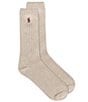 Color:Taupe Heather - Image 1 - Big & Tall Classic Solid Crew Socks