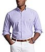 Color:Cactus Purple/White - Image 1 - Big & Tall Gingham Oxford Long Sleeve Woven Shirt