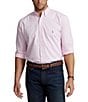 Color:Pink/White - Image 1 - Big & Tall Gingham Oxford Long Sleeve Woven Shirt