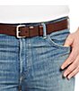 Color:Brown - Image 2 - Big & Tall Italian Leather Belt