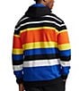 Color:Polo Black Multi - Image 2 - Big & Tall Logo Striped Long Sleeve Fleece Hoodie