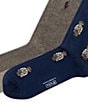 Polo Ralph Lauren Big & Tall Mini Bear Patterned Dress Socks 2-Pack, Color:Navy - Image 3