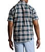 Color:White Green Multi - Image 2 - Big & Tall Plaid Oxford Short Sleeve Woven Shirt