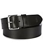 Color:Black - Image 1 - Big & Tall Saddle Patch Full-Grain Leather Belt