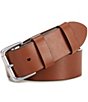 Color:Tan - Image 1 - Big & Tall Saddle Patch Full-Grain Leather Belt