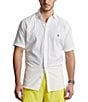 Color:White - Image 1 - Big & Tall Seersucker Short Sleeve Woven Shirt