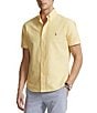 Color:Yellow - Image 1 - Big & Tall Short Sleeve Oxford Woven Shirt