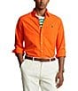 Color:Bright Signal Orange - Image 1 - Big & Tall Solid Garment-Dye Oxford Long Sleeve Woven Shirt