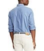 Color:Bastille Blue - Image 2 - Big & Tall Solid Garment-Dye Oxford Long-Sleeve Woven Shirt