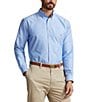 Color:Blue - Image 1 - Big & Tall Solid Oxford Performance Stretch Long Sleeve Woven Shirt