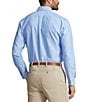 Color:Blue - Image 2 - Big & Tall Solid Oxford Performance Stretch Long Sleeve Woven Shirt