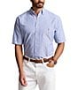 Color:Royal/Pink Multi - Image 1 - Big & Tall Stripe Oxford Short Sleeve Woven Shirt