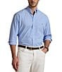 Polo Ralph Lauren Big & Tall Striped Stretch Poplin Long Sleeve Woven Shirt, Color:Canvas Blue/White - Image 1