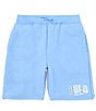 Color:Harbor Island Blue - Image 1 - Big Boys 8-20 Madras Logo Fleece Shorts