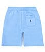 Color:Harbor Island Blue - Image 2 - Big Boys 8-20 Madras Logo Fleece Shorts