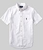 Color:White - Image 1 - Big Boys 8-20 Short Sleeve Seersucker Shirt