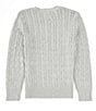 Color:Andover Heather - Image 2 - Big Boys 8-20 Long Sleeve Cable Knit Sweater