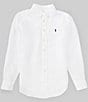 Color:White - Image 1 - Big Boys 8-20 Long Sleeve Linen Shirt