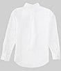 Color:White - Image 2 - Big Boys 8-20 Long Sleeve Linen Shirt