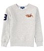 Color:Andover Heather - Image 1 - Big Boys 8-20 Long Sleeve Triple Pony Fleece Sweatshirt