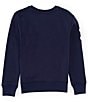 Color:Newport Navy - Image 2 - Big Boys 8-20 Long Sleeve Triple Pony Fleece Sweatshirt