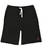 Color:Black - Image 1 - Big Boys 8-20 Mid-Rise Logo Fleece Pull-On Shorts