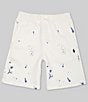 Color:Deckwash White - Image 1 - Big Boys 8-20 Paint-Spatter Fleece Shorts