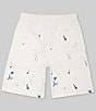 Color:Deckwash White - Image 2 - Big Boys 8-20 Paint-Spatter Fleece Shorts