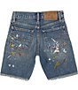 Color:Heins Wash - Image 2 - Big Boys 8-20 Paint-Splatter Slim-Fit Denim Shorts