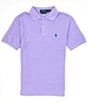 Color:Sky Lavender - Image 1 - Big Boys 8-20 Short-Sleeve Classic-Fit Mesh Polo Shirt