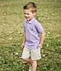 Color:Sky Lavender - Image 2 - Big Boys 8-20 Short-Sleeve Classic-Fit Mesh Polo Shirt