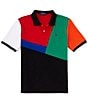 Color:Polo Black - Image 1 - Big Boys 8-20 Short-Sleeve Color-Blocked Mesh Polo Shirt