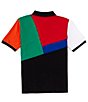Color:Polo Black - Image 2 - Big Boys 8-20 Short-Sleeve Color-Blocked Mesh Polo Shirt