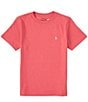 Color:Pale Red - Image 1 - Big Boys 8-20 Short Sleeve Crewneck Jersey T-Shirt