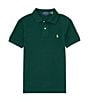 Color:Moss Agate - Image 1 - Big Boys 8-20 Short Sleeve Iconic Mesh Polo Shirt