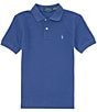 Color:Beach Royal - Image 1 - Big Boys 8-20 Short Sleeve Iconic Mesh Polo Shirt