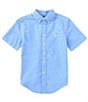Color:Harbor Island Blue - Image 1 - Big Boys 8-20 Short Sleeve Oxford Shirt